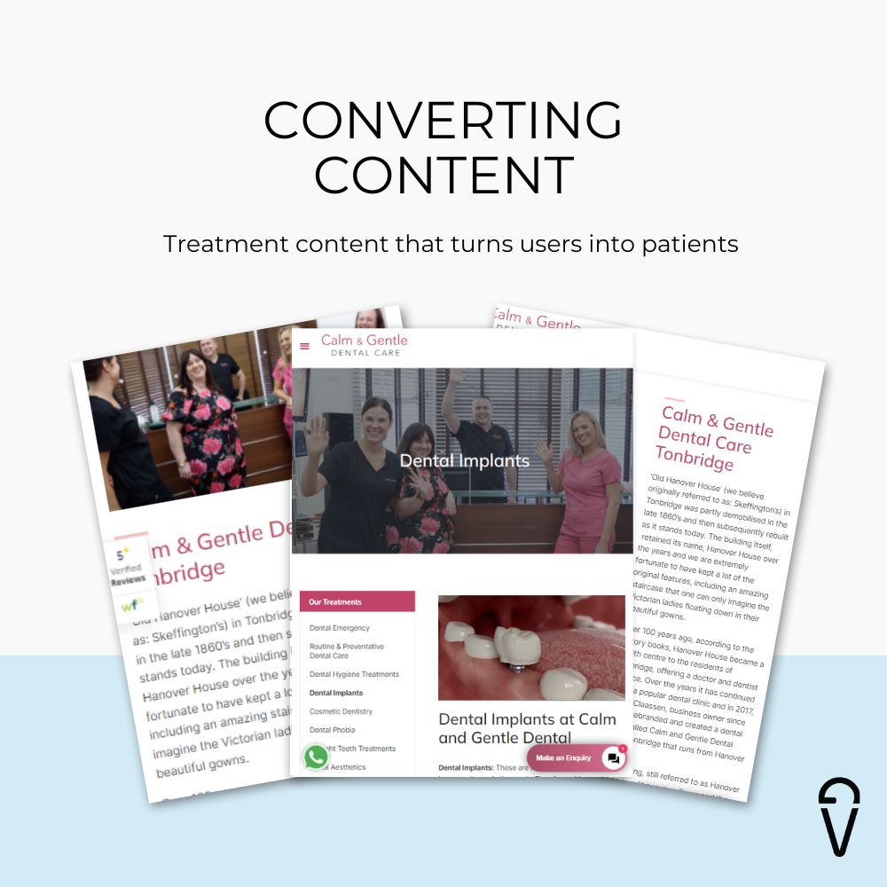 example of dental content calm and gentle dental website