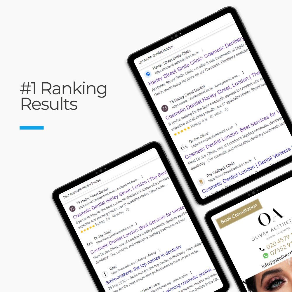 ranking results joe oliver dental website