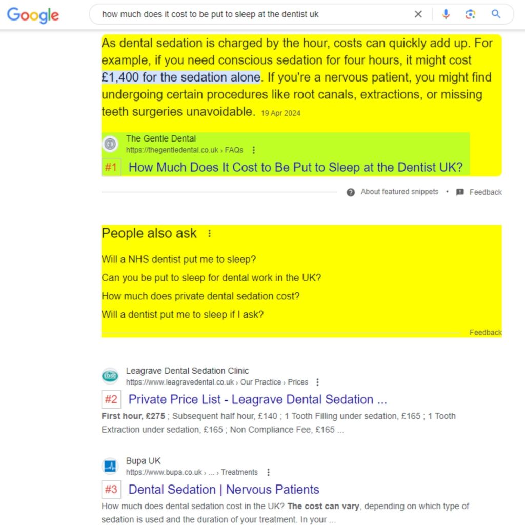 featured snippet result